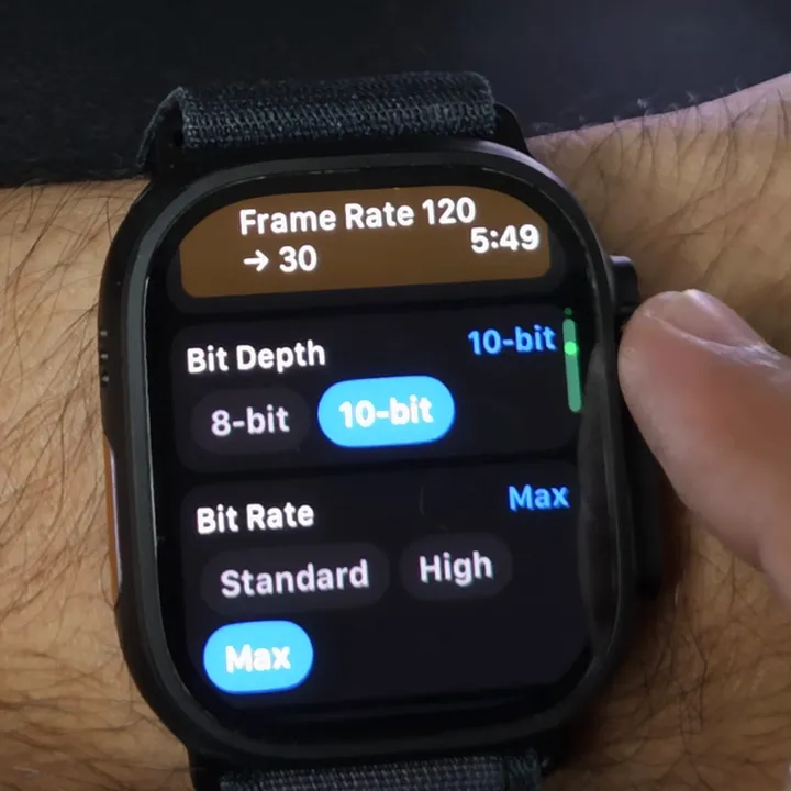Apple Watch banner after choosing Auto Boost: Frame Rate 120 → 30