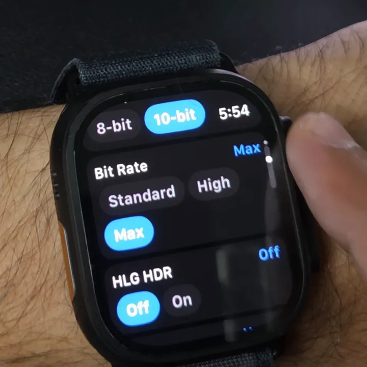 MISSION 1 Pro Bit Rate set to Max on Apple Watch