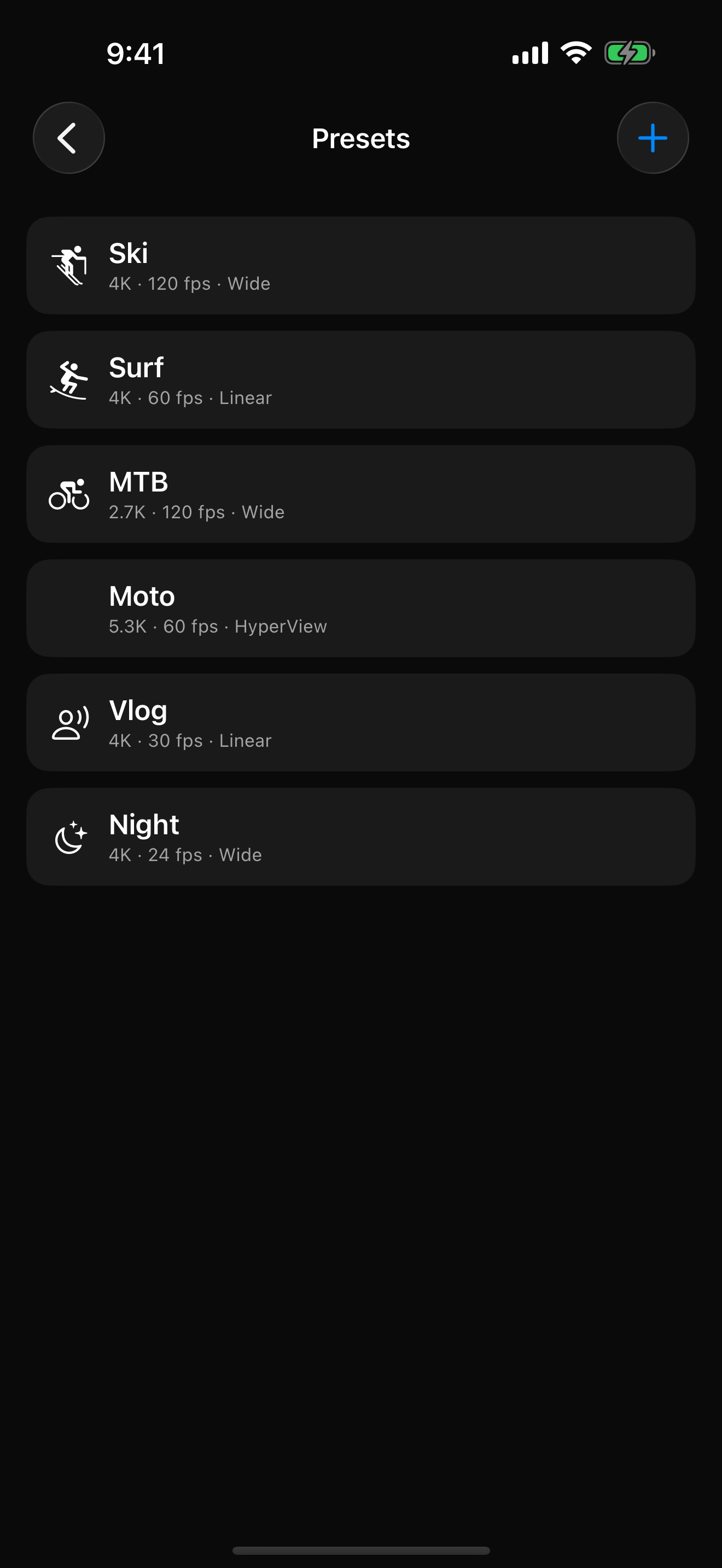 Overcrank Presets screen in Demo Mode